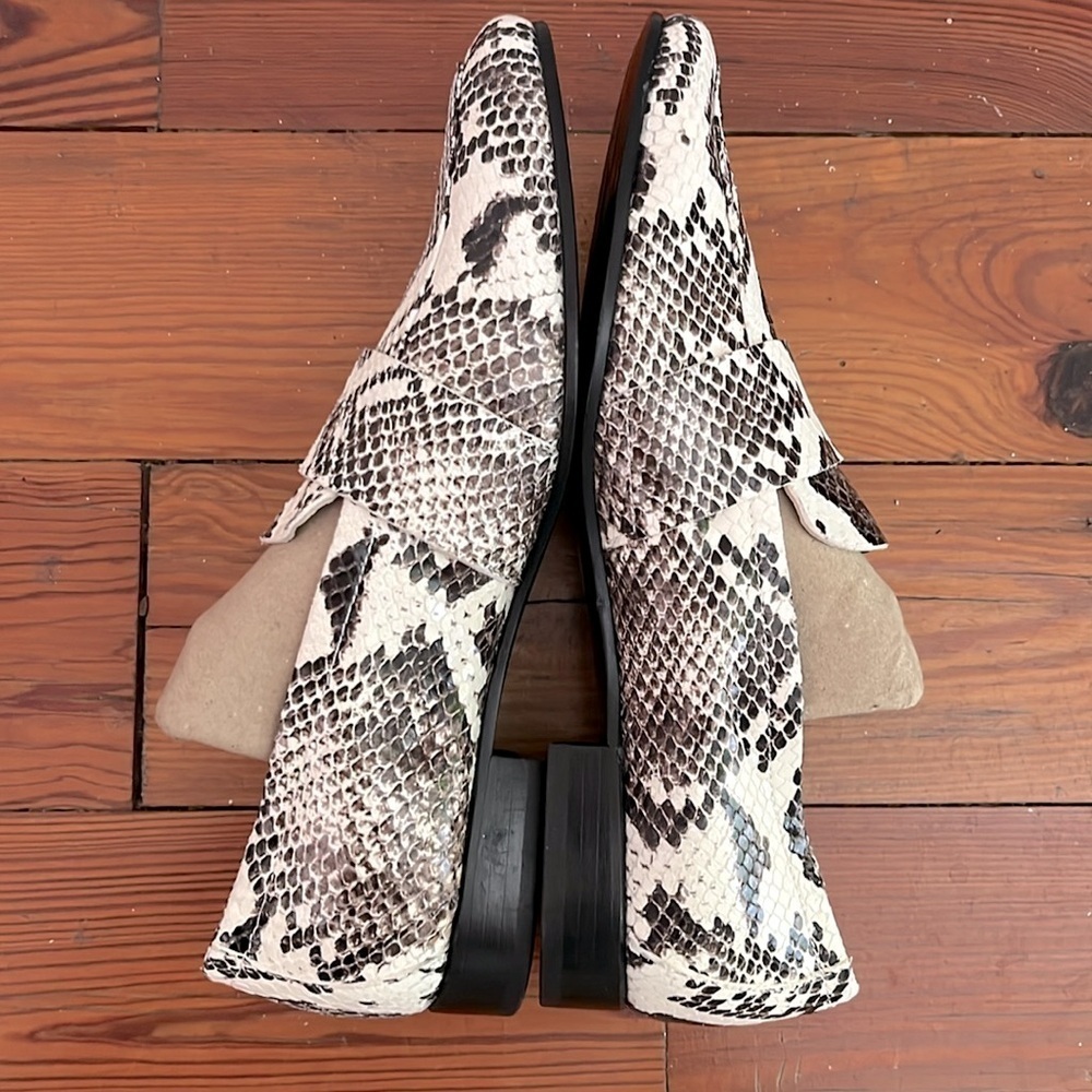 New. AGL Python Animal Print Slip On Loafers in Brown / Cream Size EU 37, US 7 - Picture 5 of 13